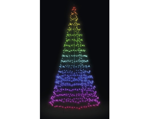 Twinkly Light Tree vlaggenmast, 750 LED's, H 400 cm, RGB en warmwitte lichtkleuren
