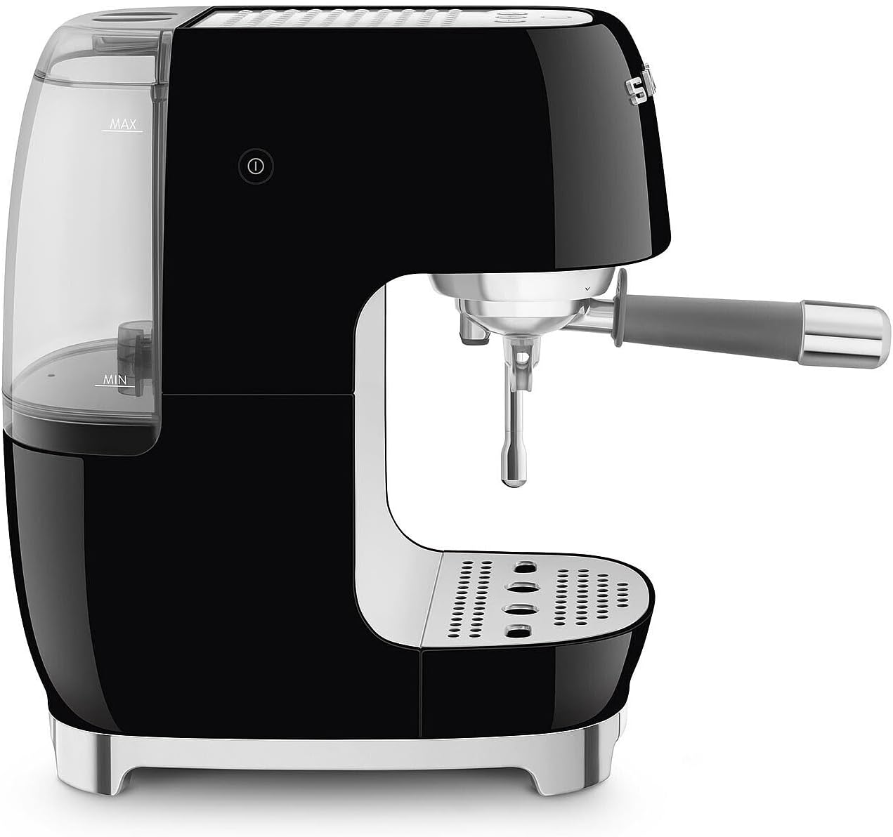 Smeg, ECF03BLEU Manuelle Espressomaschine, Thermoblock, Cold Brew, Dampfdüse und Manometer, 1,4 l Tank, 1650 W, Schwarz