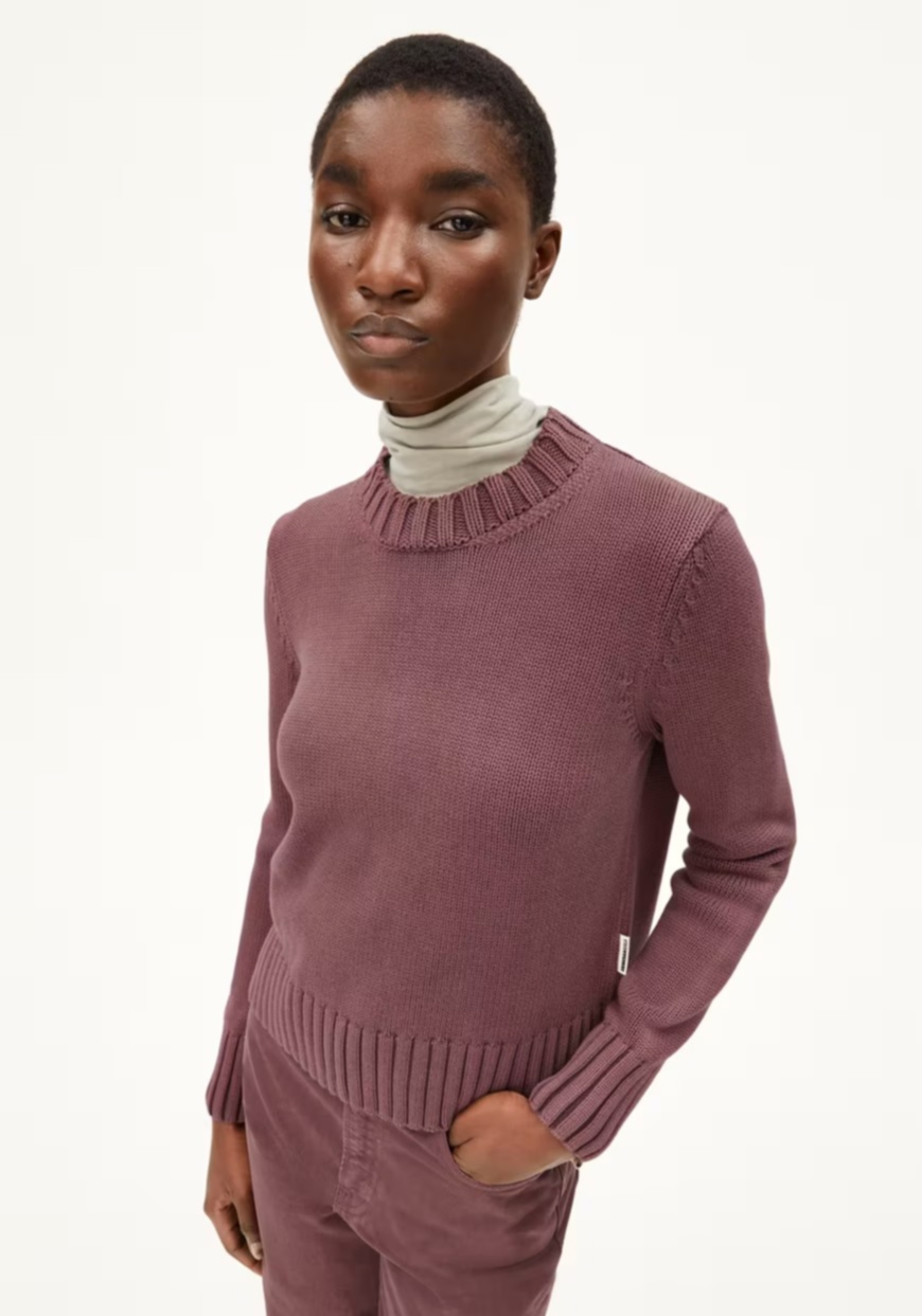 Armedangels Strickpullover Amaliaas GMT Dye Dark Berry