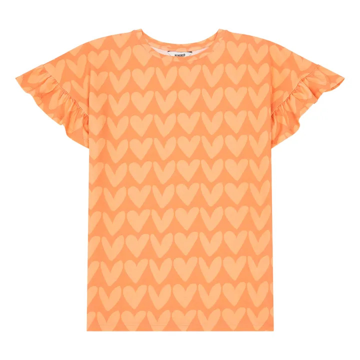 Hundred Pieces Robe Courte à Volant en Coton Bio | Orange