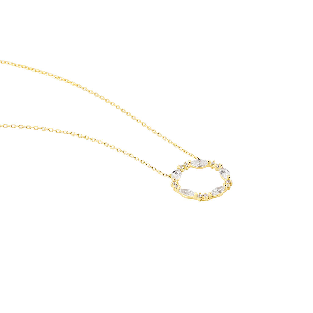 Collier Tiara Or Jaune Oxyde De Zirconium