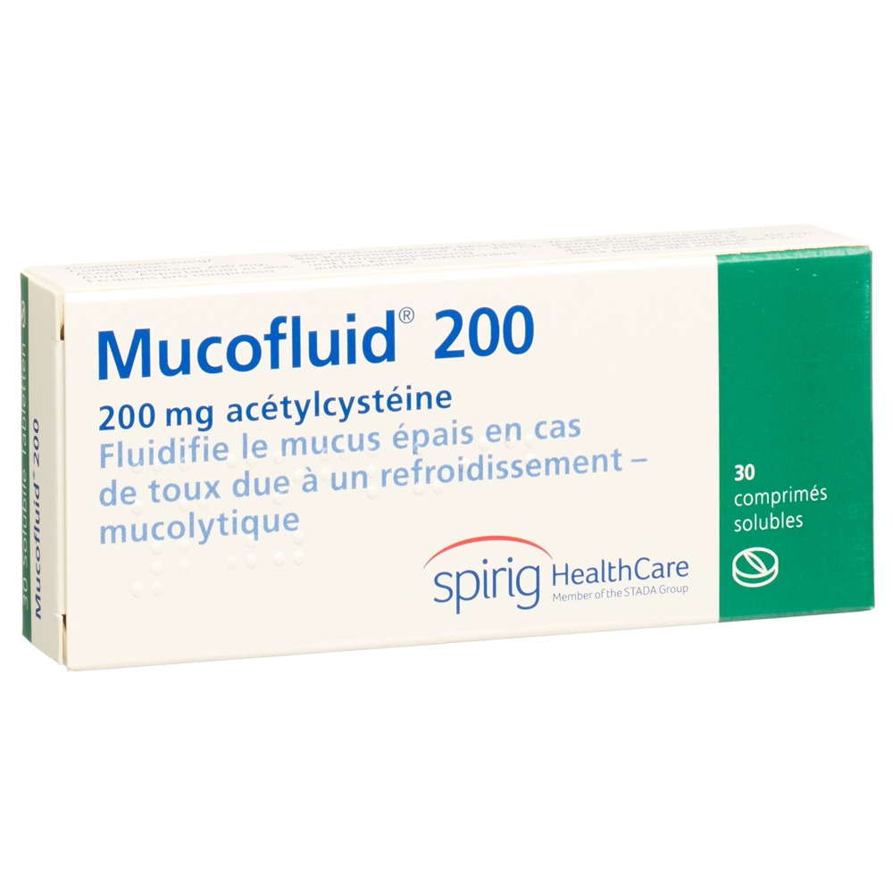 MUCOFLUID Tabl 200 mg löslich Blist 30 Stk<br>30 Stück, Blister, Tablette zur Herstellung einer Lösung zum Einnehmen, löslich