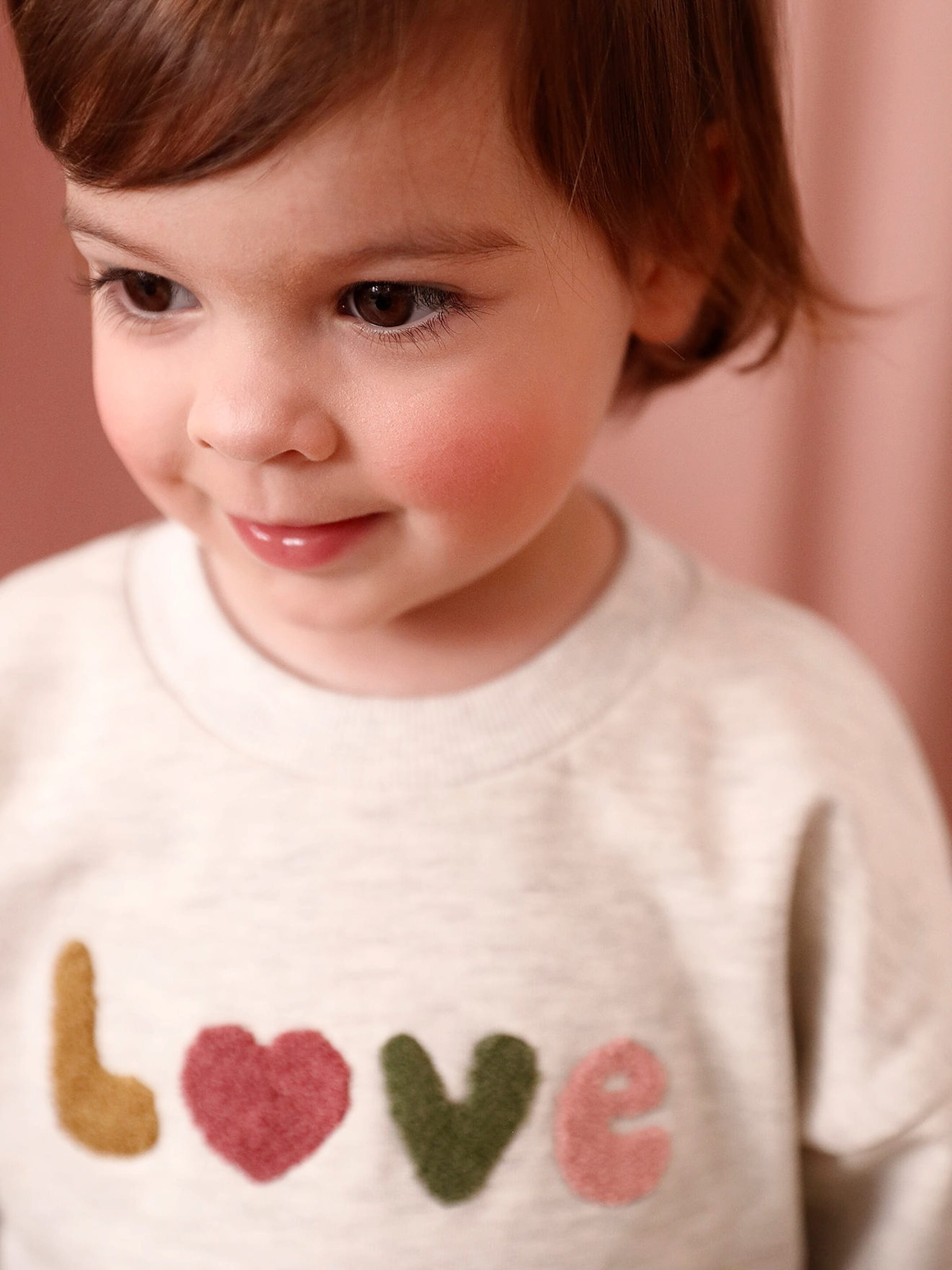 Vertbaudet Baby Sweatkleid mit Motiv beige meliert