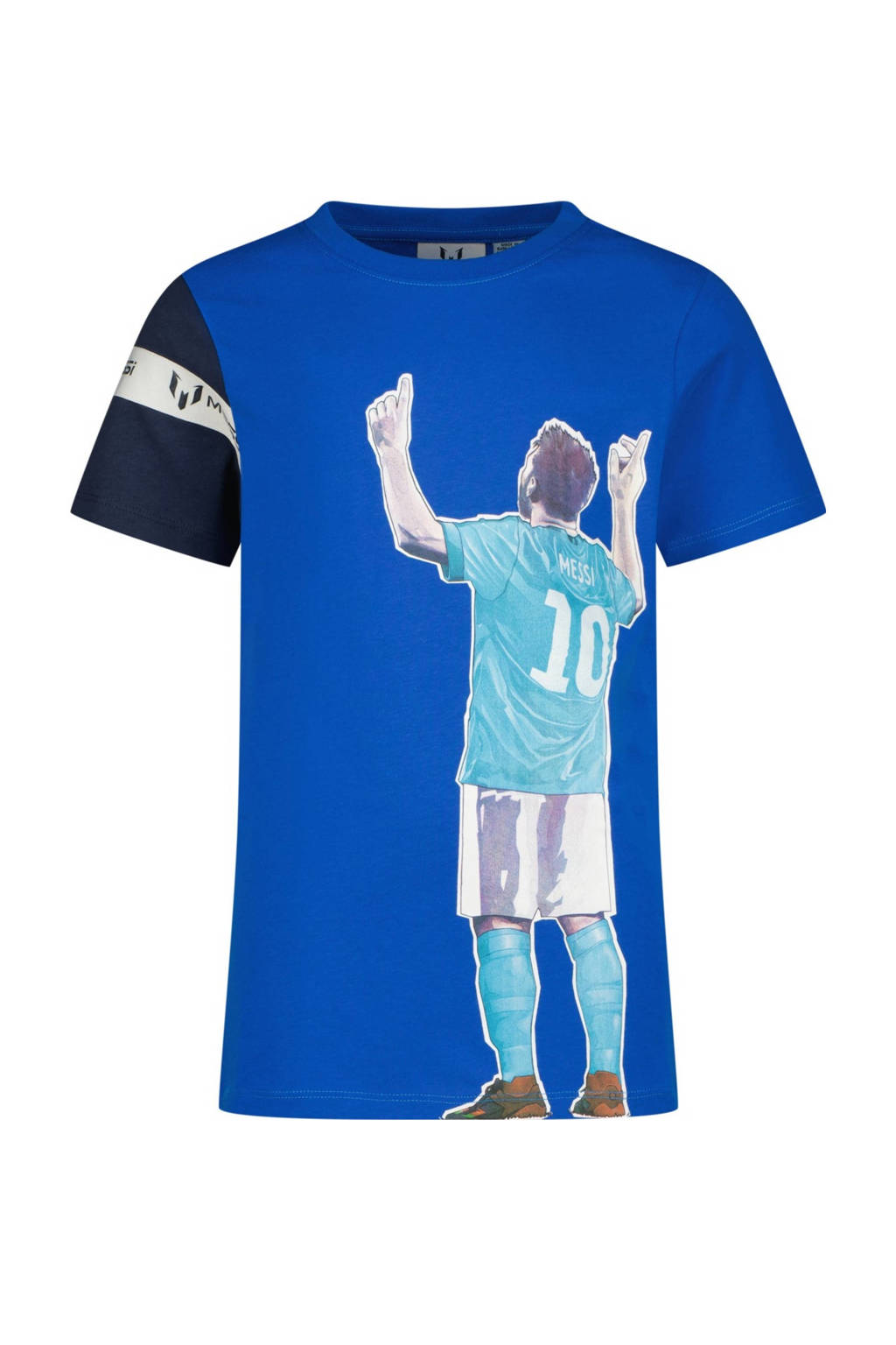 Messi T-shirt Sky met printopdruk hardblauw