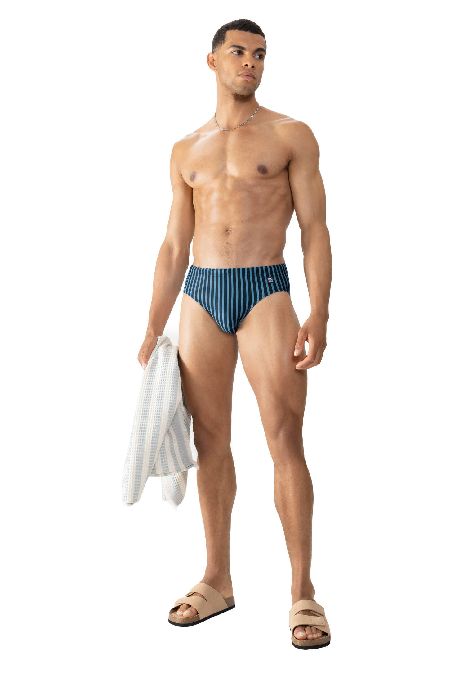 mey| Herren Badehose Serie Broader Stripe