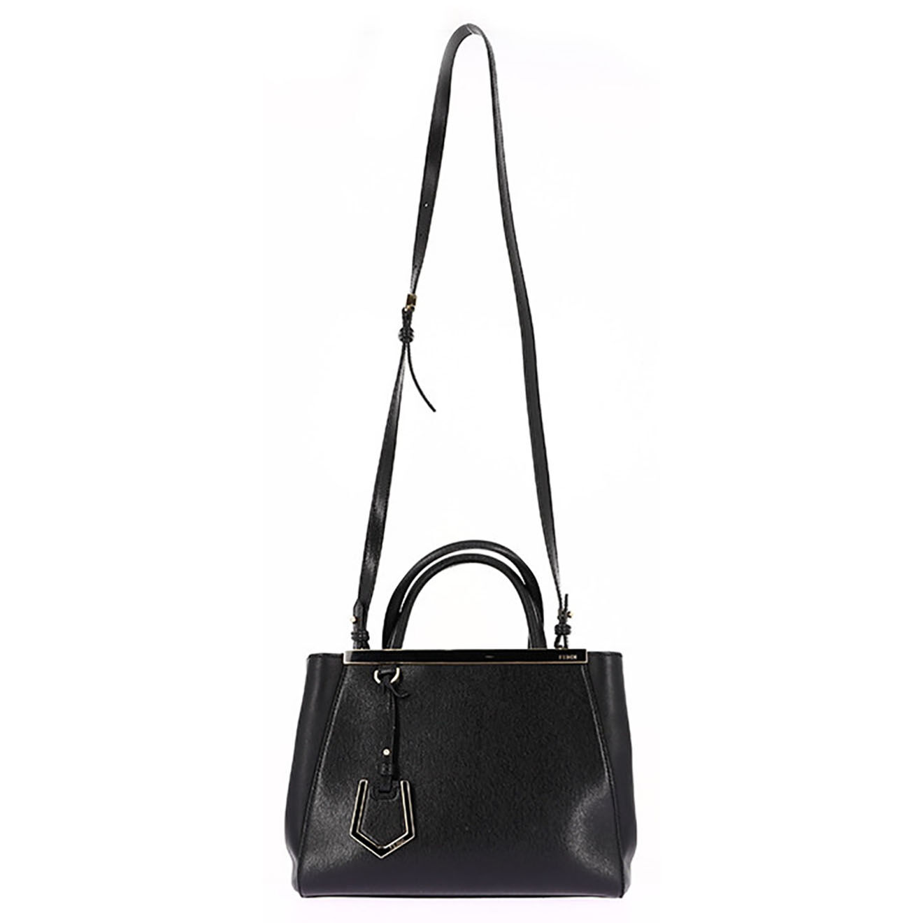 Fendi Sac à main 2jours en Cuir noir - Très bon état - L.27 cm
