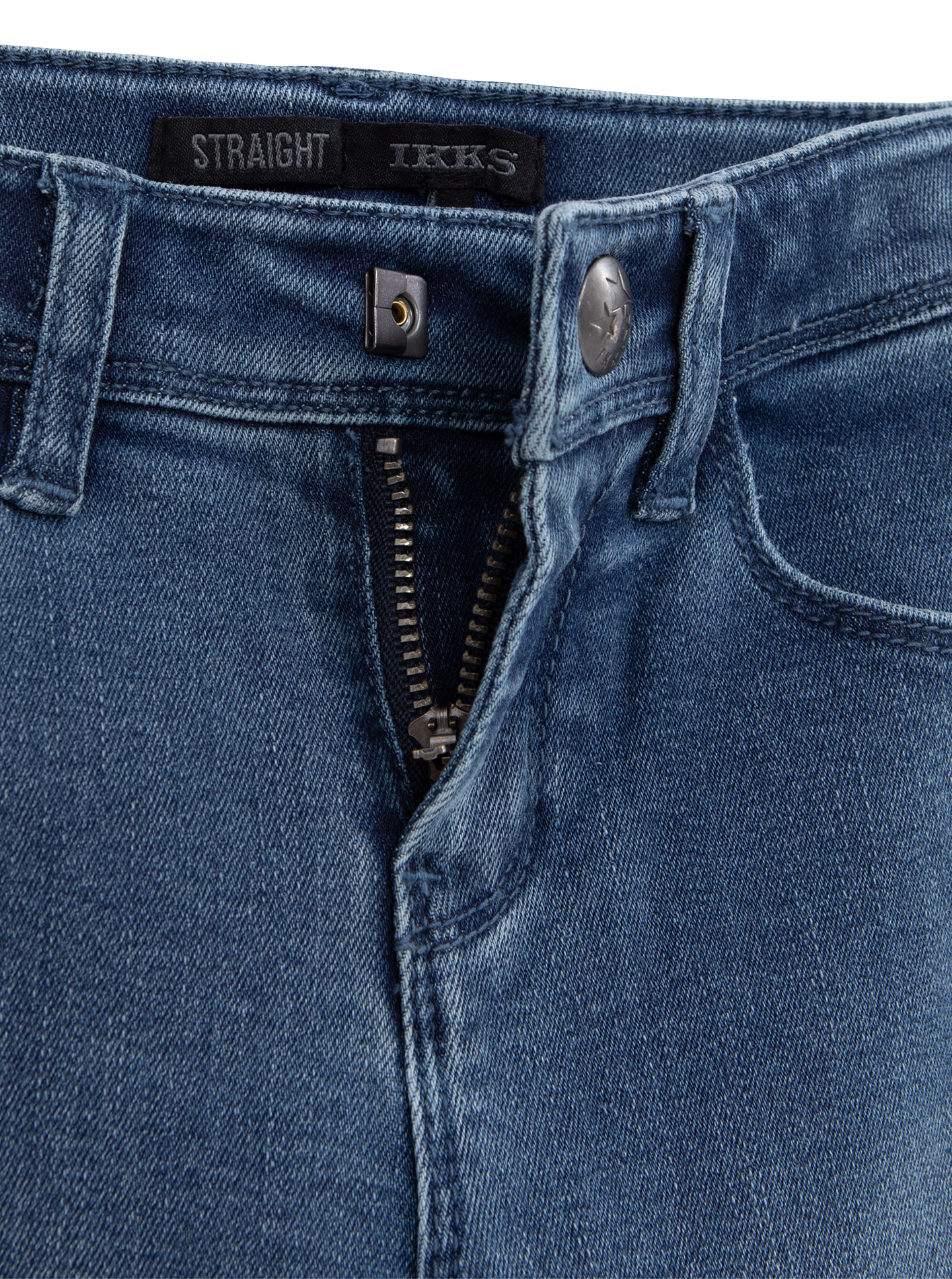 Jean droit en denim délavé | Bleu