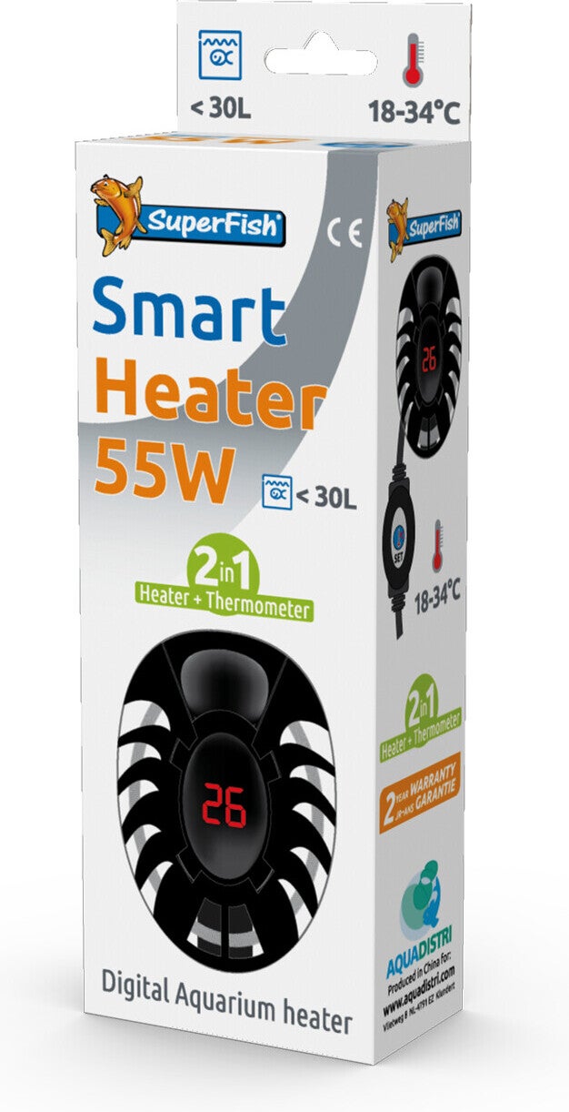 SuperFish aquarium verwarming Smart Heater 55 W 0-30 L