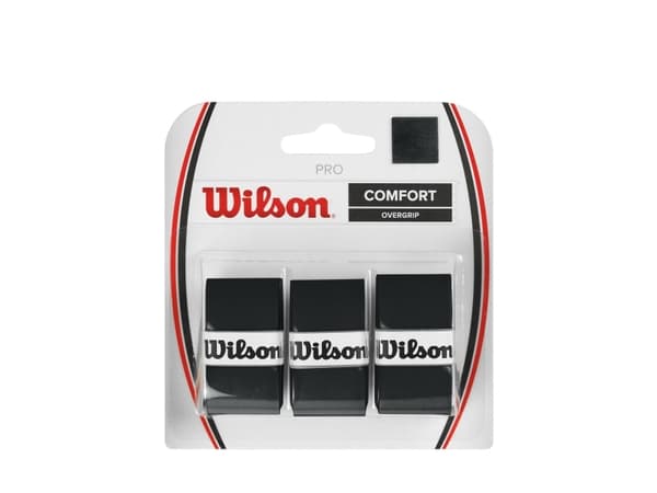 Wilson WRZ4014BK, Overgrep, Badminton, Tennis, Sort, Monokromatisk, 0,6 mm, 3 stykker