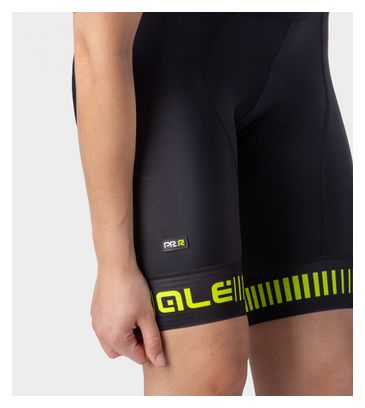 Cuissard Femme Sans Bretelle Alé Strada Noir/Jaune Fluo