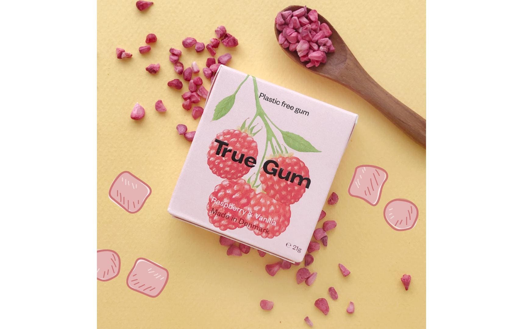Kaugummi Himbeere & Vanille 21 gVeganer und plastikfreier Kaugummi