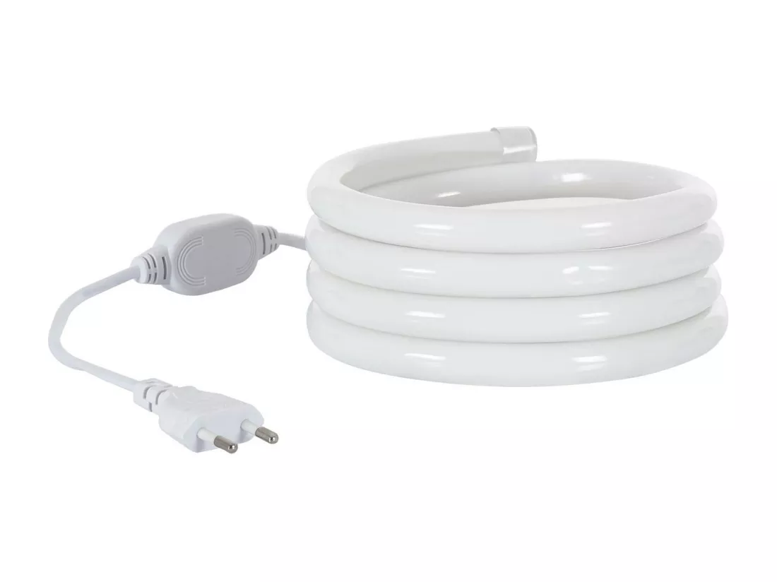 Néon LED Flexible 360º Rond Dimmable 120LED/m 220V AC Blanc Neutre IP67 sur Mesure Coupe tous les 100cm 20 m