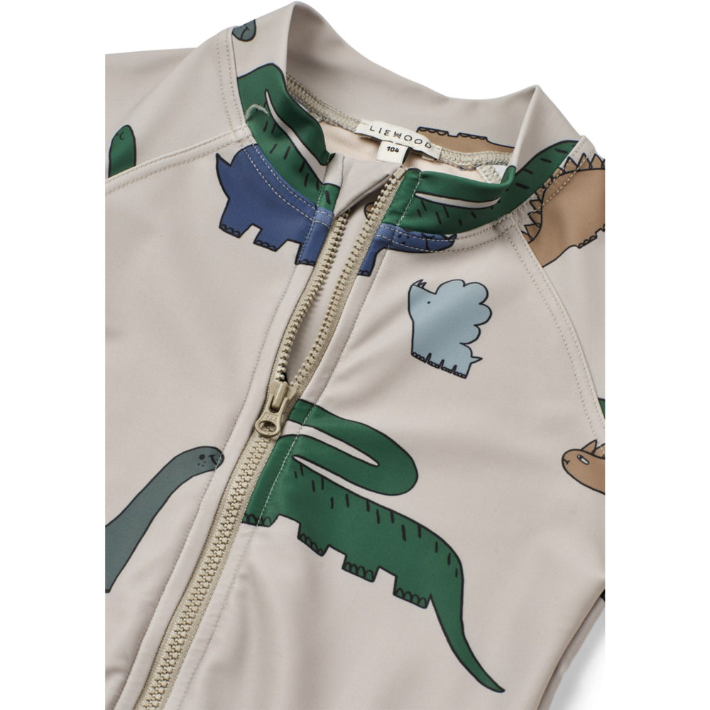 Køb LIEWOOD Dinosaurs / Mist Max Printed Shortsleeve Badeheldragt