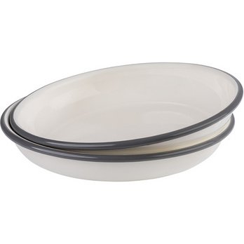 Assiette creuse émaillée, diamètre: 220 mm, set de 2
