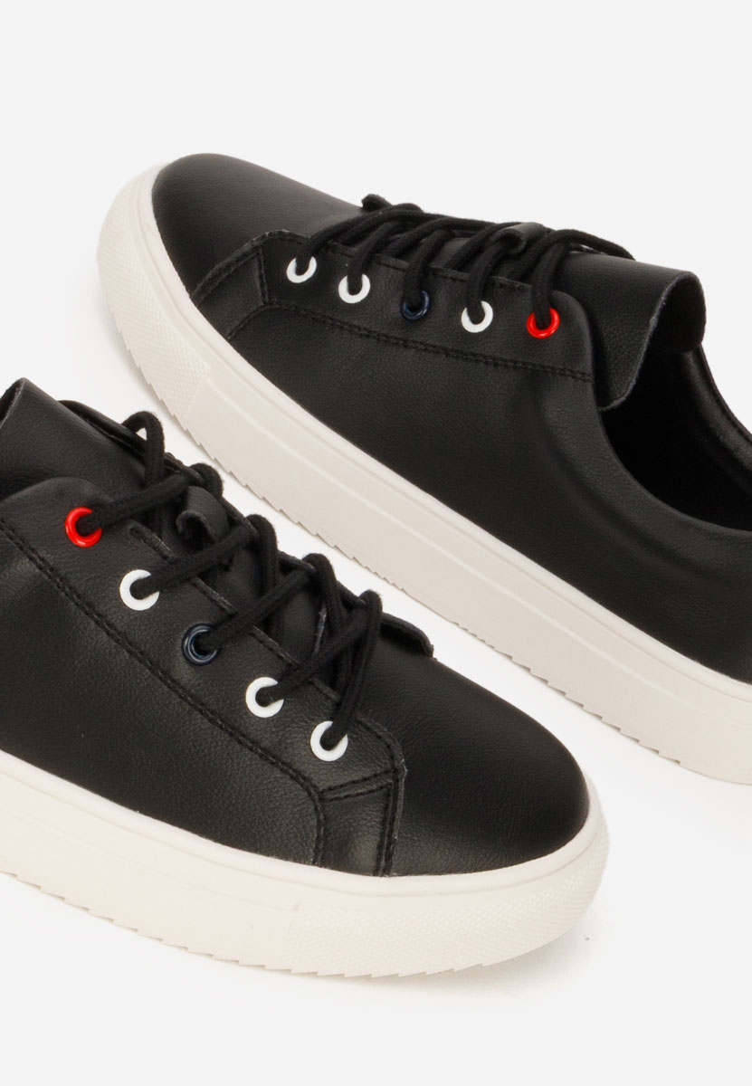 Chaussures casual femme en cuir noirs Cataleia