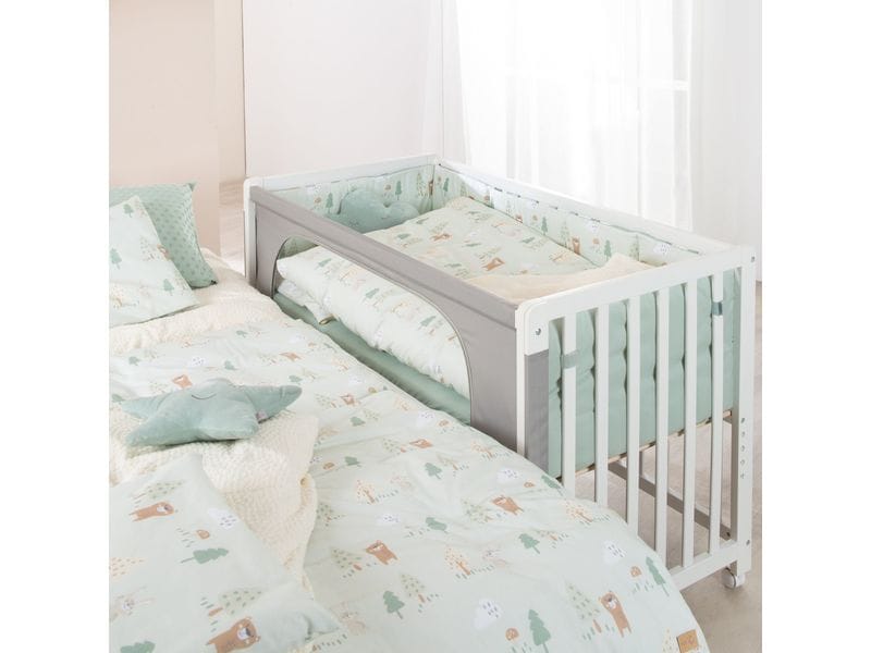 roba Beistellbett Room Bed, Woodland Buddies 60 x 120 cm Beistellbett höhenverstellbar in mehreren Stufen