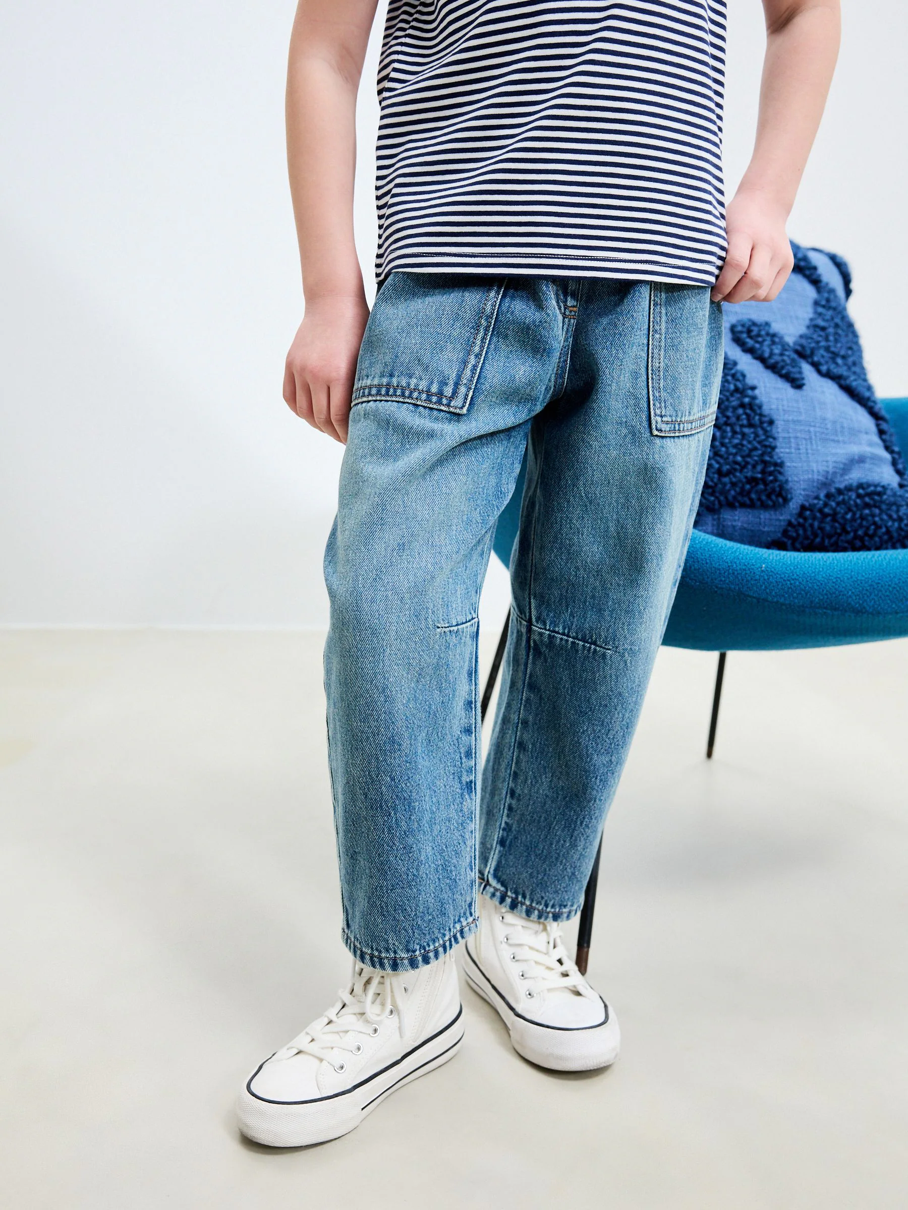 Middenblauw denim - Jogger-jeans (3-16jr)