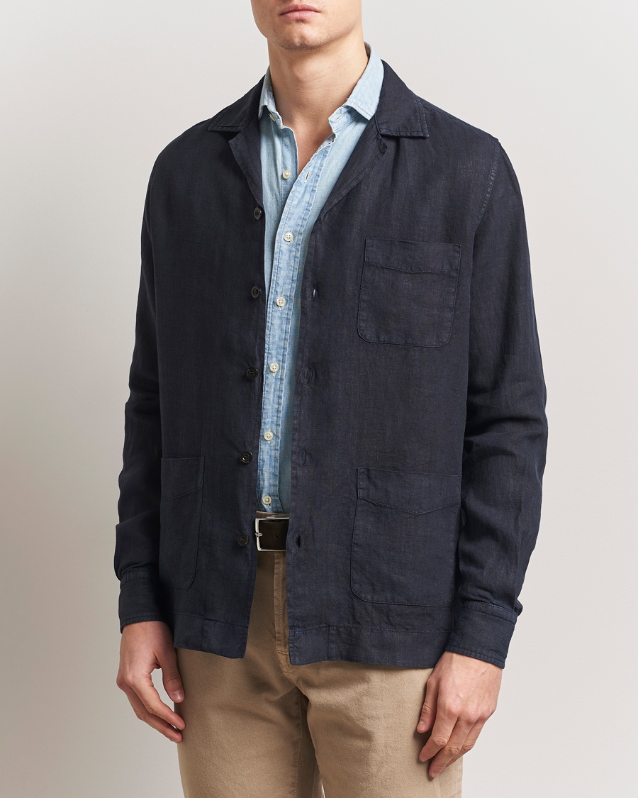 Boglioli Linen Painter Jacket Navy