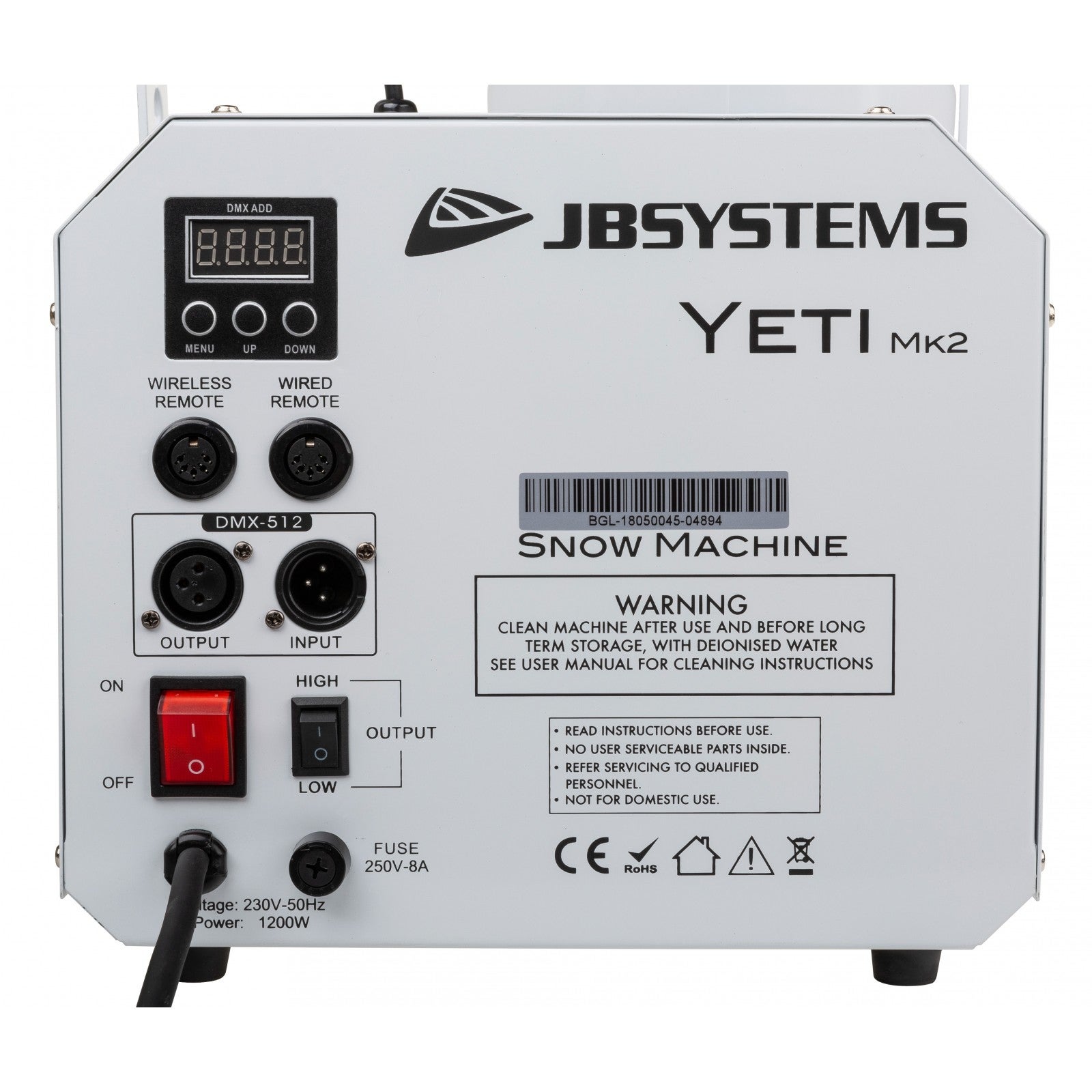 JB systems Yeti MK2 sneeuwmachine 1200 W