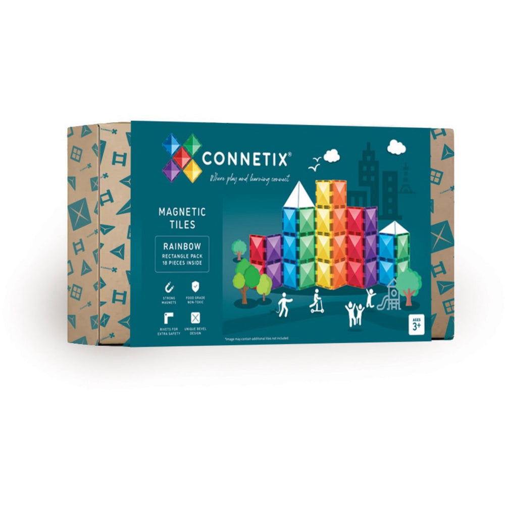 Køb Connetix Rainbow Rectangle Pak 18 Styks