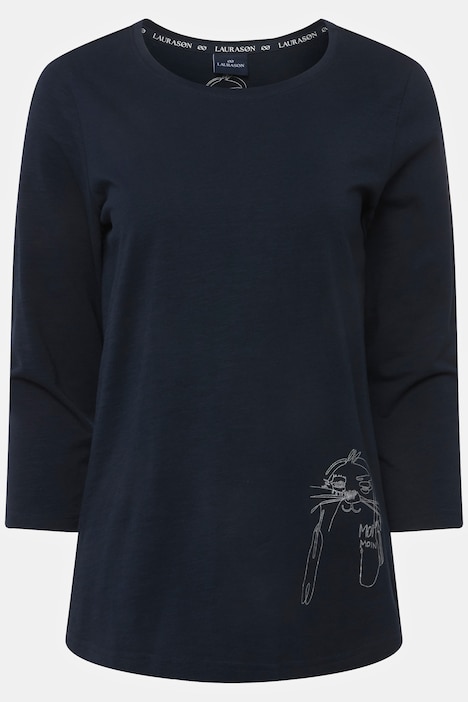 T-Shirt, Rundhals, 3/4-Ärmel, OEKO-TEX