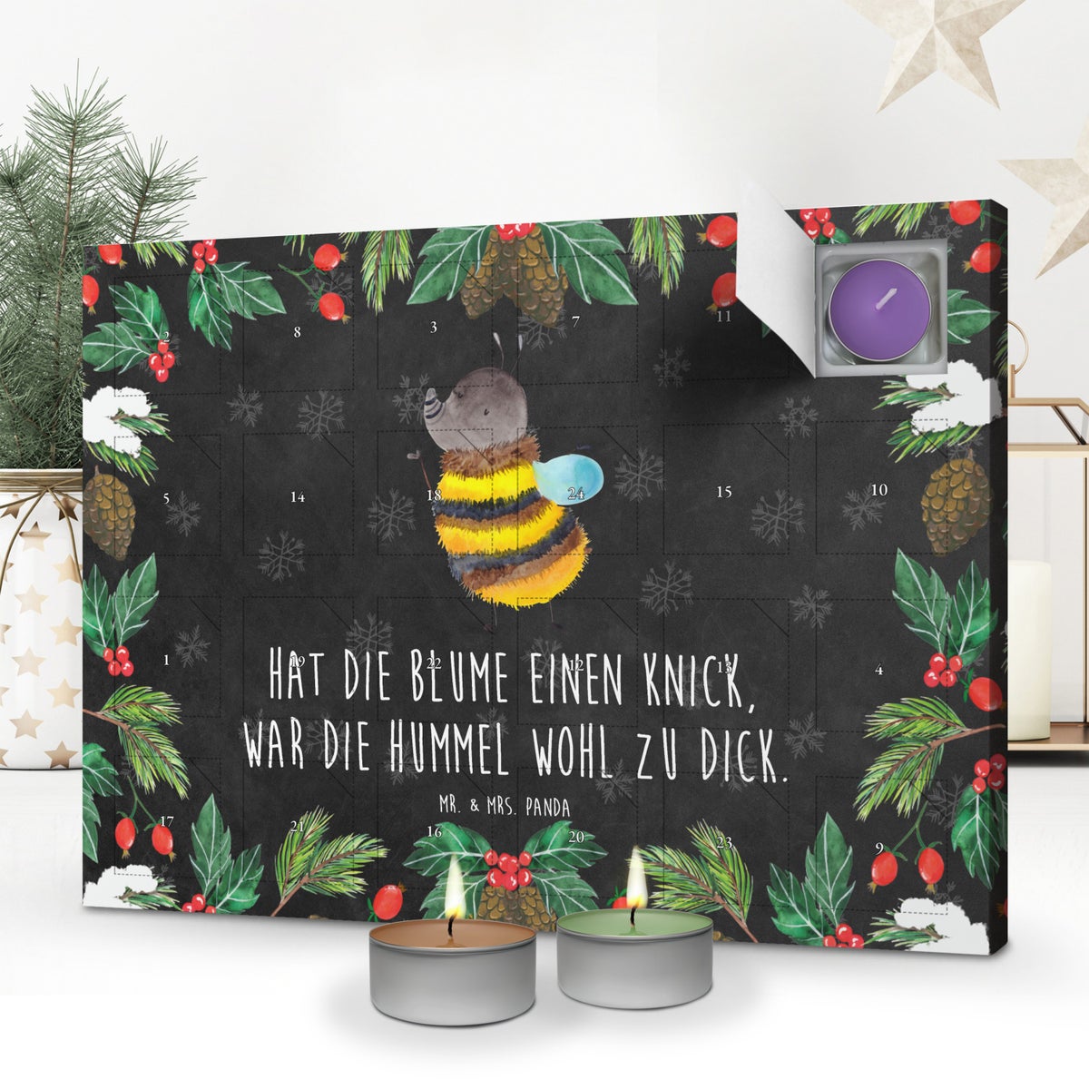 Mr. & Mrs. Panda Geurkaars Adventskalender Bumblebee Fluffy - Zwart