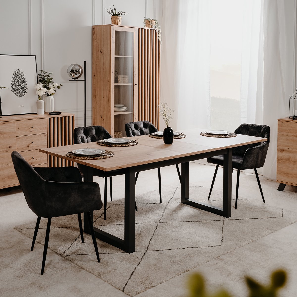 Calicosy - Vitrinekast Lublin - 92 cm - Eikendecor