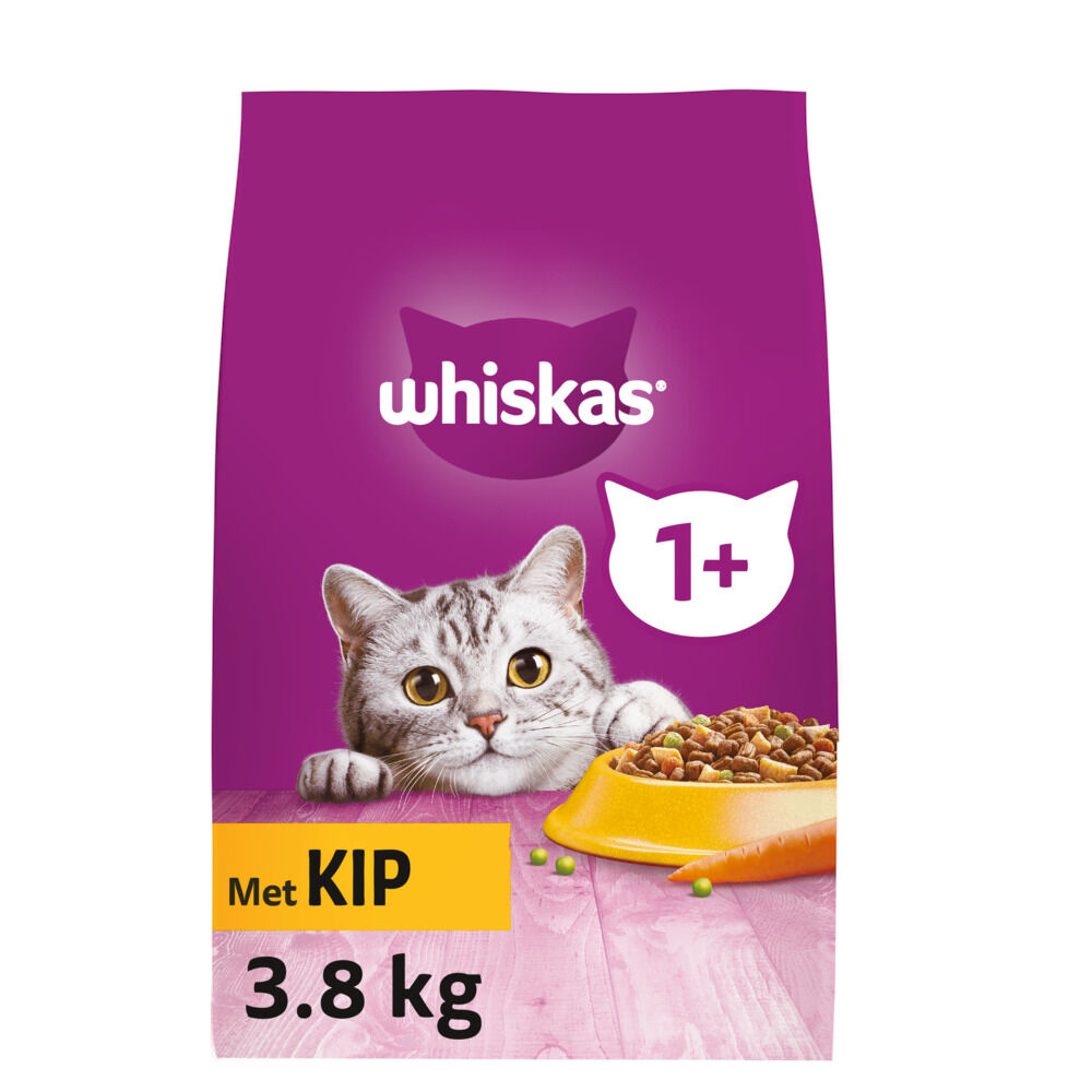 Whiskas 1  Adult Droge Brokjes - Kattenvoer - 3800 Gram - kip