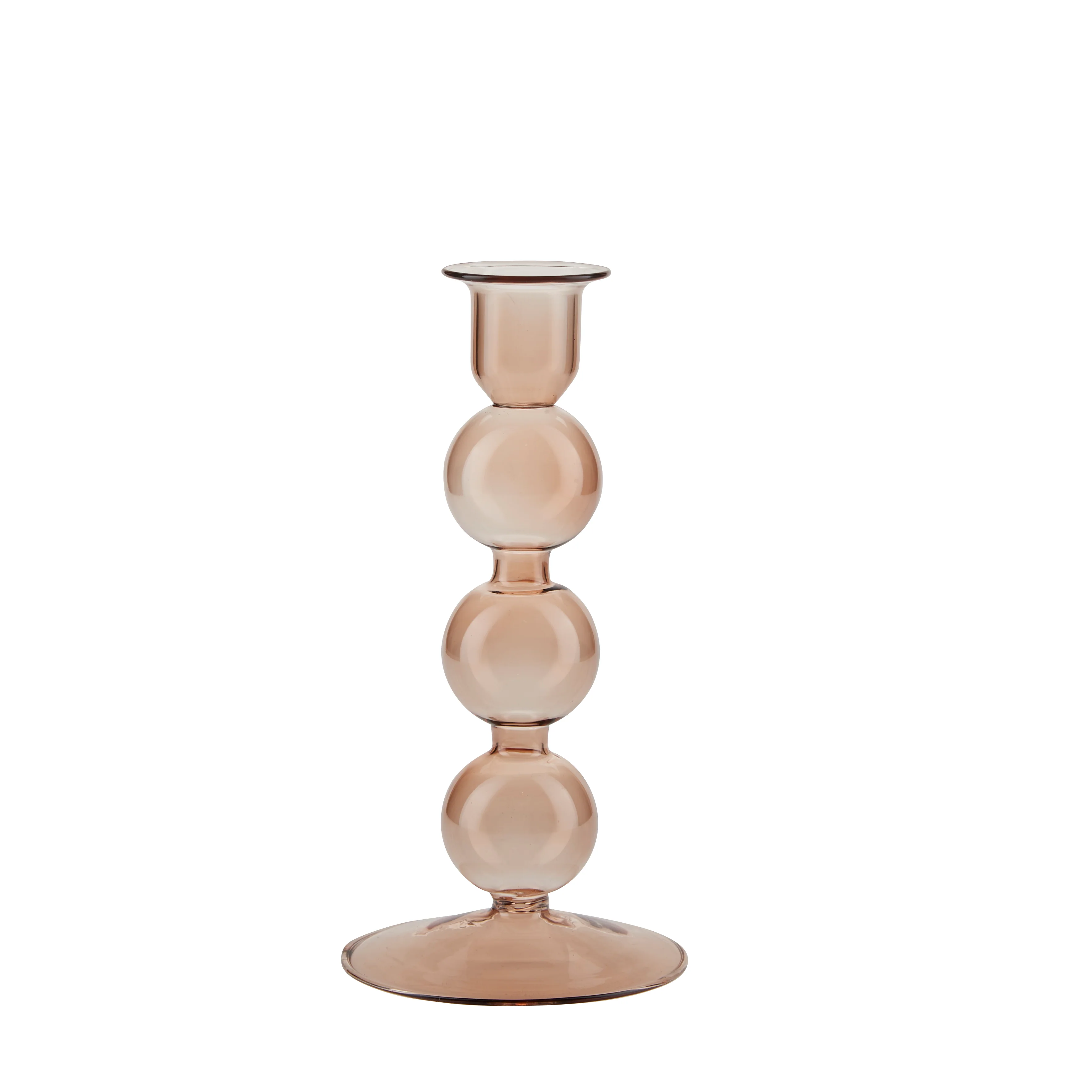 Bahne Interior  Lysestage med bobler, beige - H19,5 cm.
