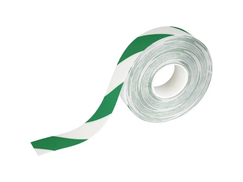 Advarselstape Duraline Strong 50mm x 30m 0,7mm grøn/hvid - (30 meter pr. rulle)