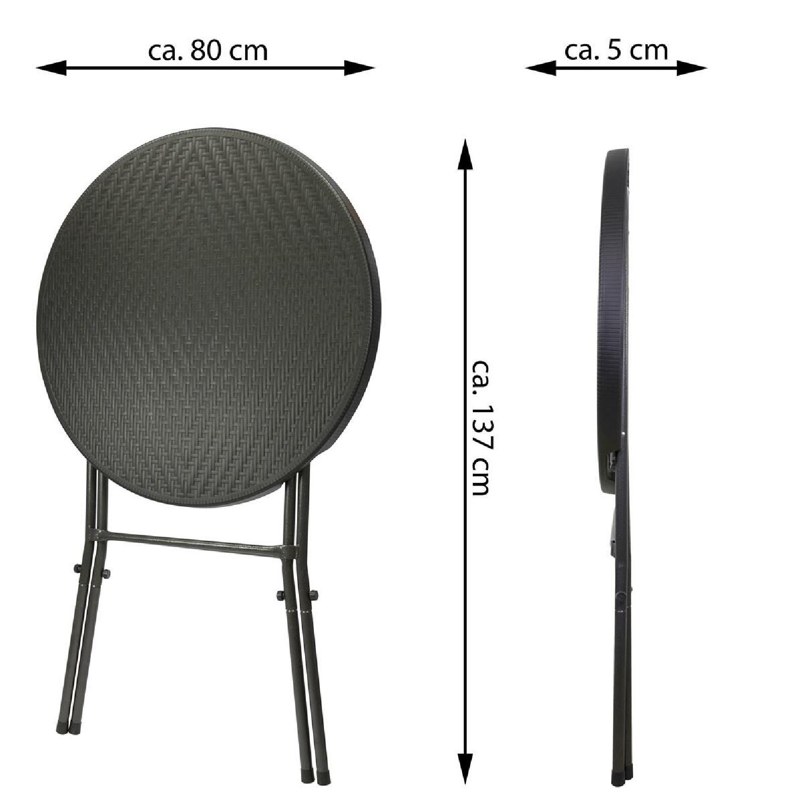 VCM Partytisch Stehtisch schwarz klappbar Bistrotisch Bartisch 110 cm rund Ø 80 cm