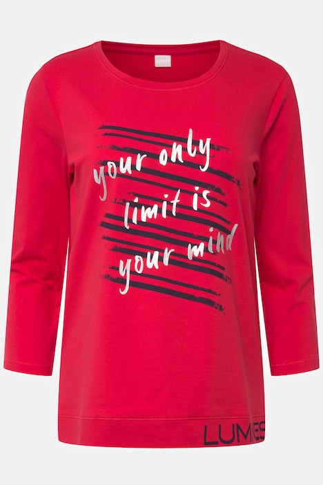 T-Shirt, Statement Print, Rundhals, 3/4-Ärmel