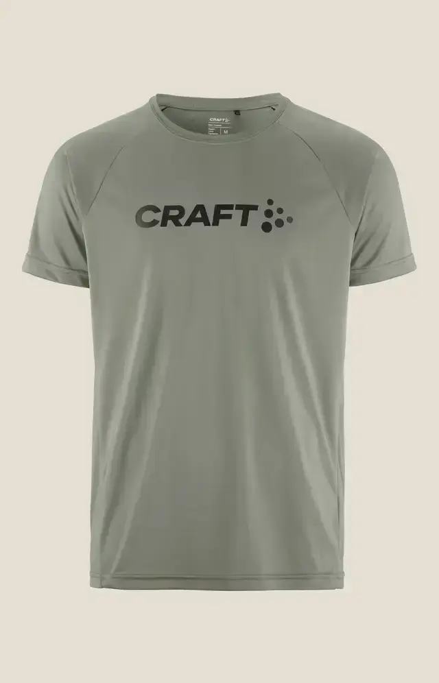 Craft CORE Unifly Logo Hardloopshirt Korte Mouwen Grijs/Groen Heren