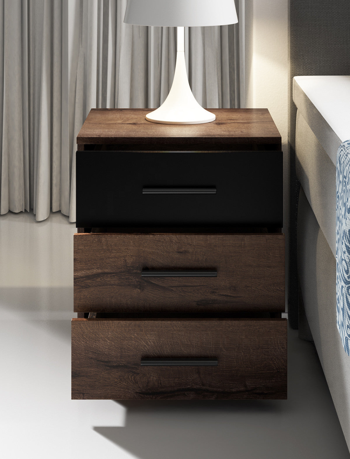 Brown 2 - Slaapkamer - Zwart - Eiken 180 - Groot
