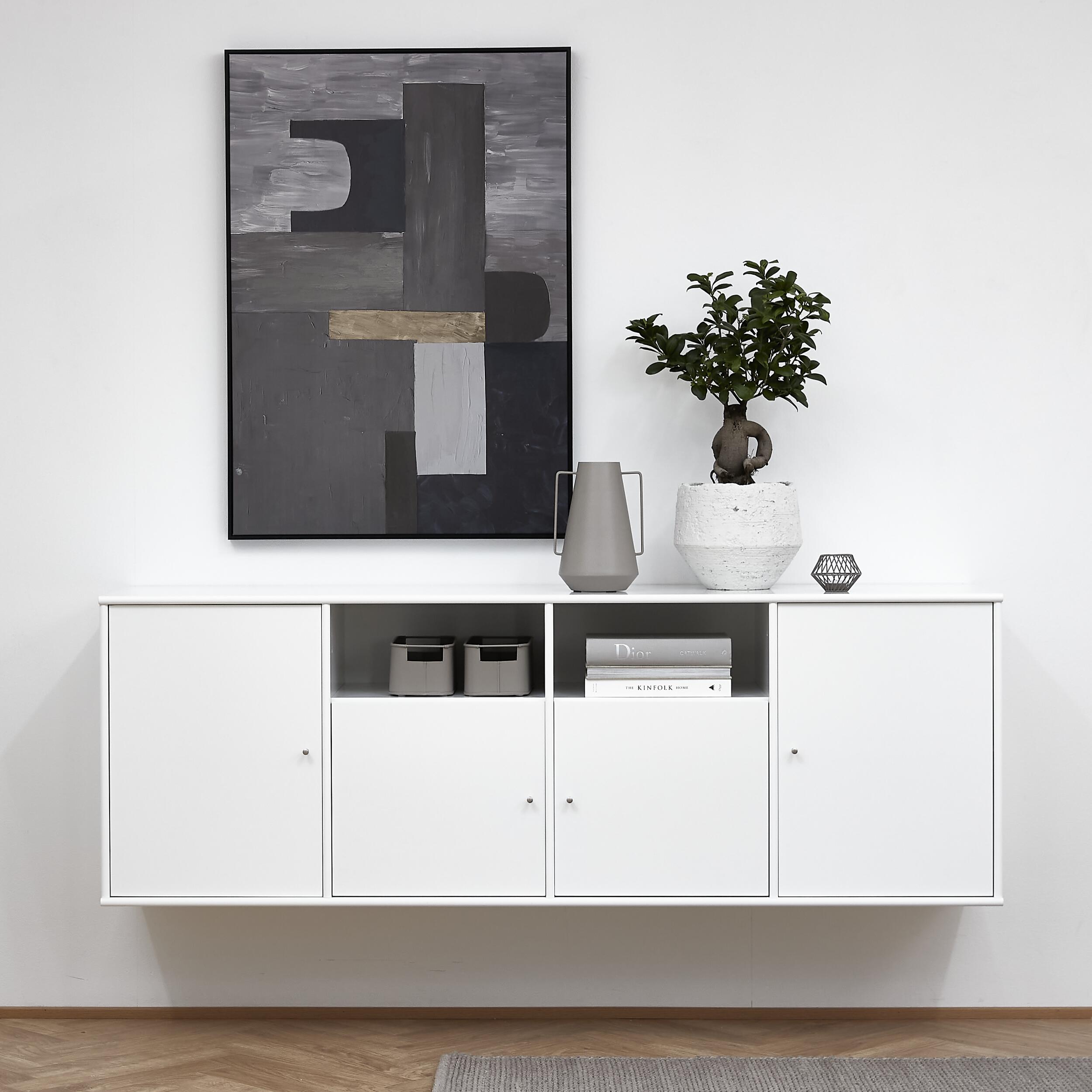 Mistral Classic Reol med 2 låger   2 mindre låger hvid