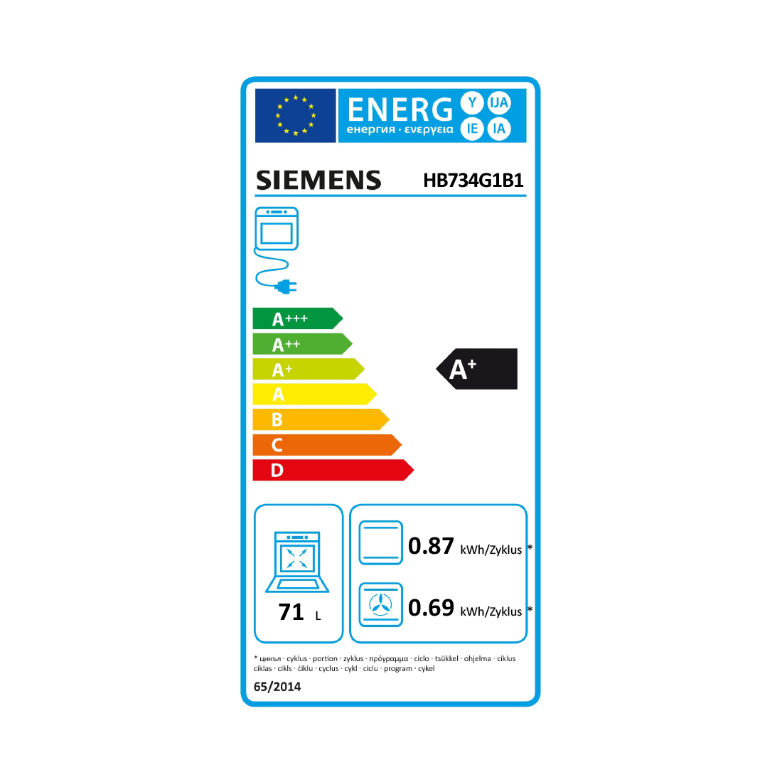 Siemens HB734G1B1 Einbau-Backofen 230V