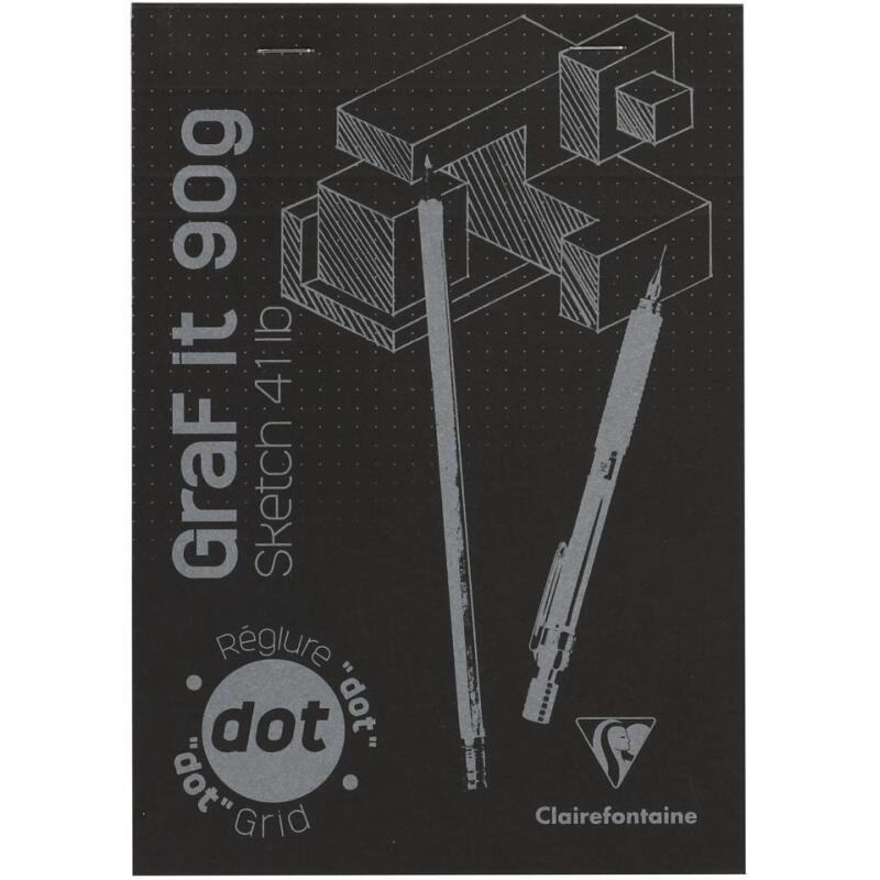 GraF'it dot bloc agrafé 80F A5 90g - Noir