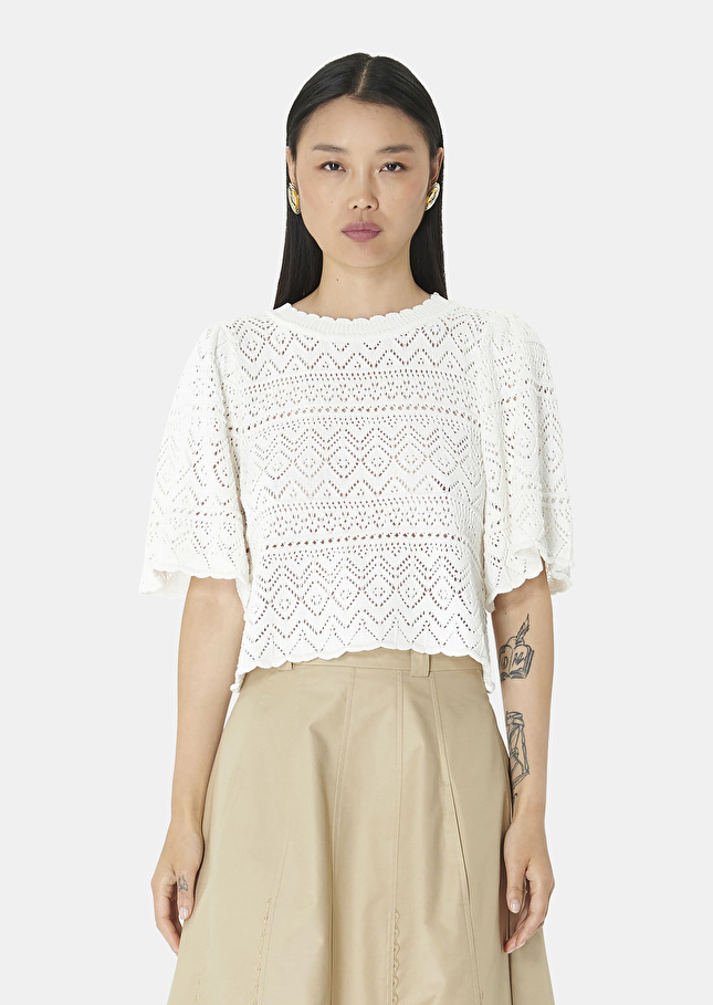 Pull Prealpinoblanc en maille crochet