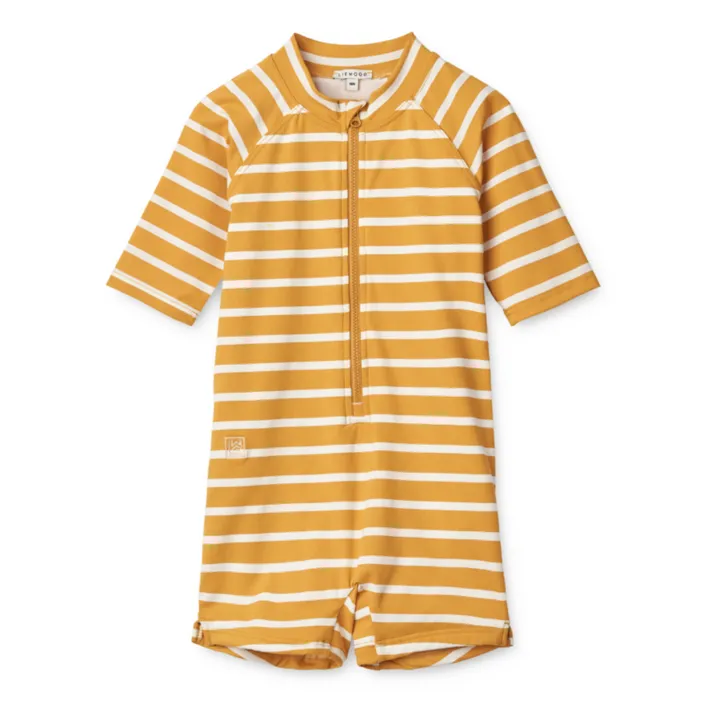 Liewood Combishort Anti-UV Max Rayée | Jaune moutarde
