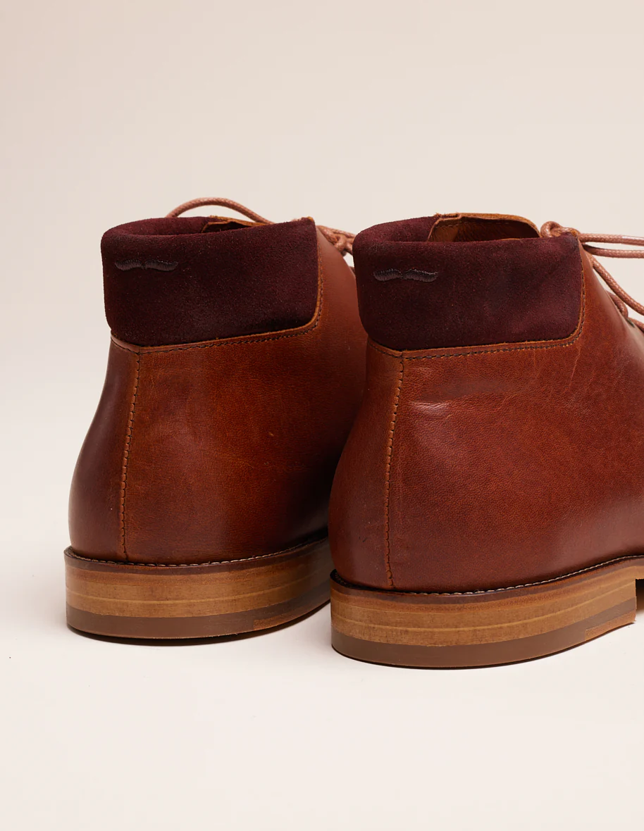 Bottines Gaultier - Cuir pull-up terracotta
