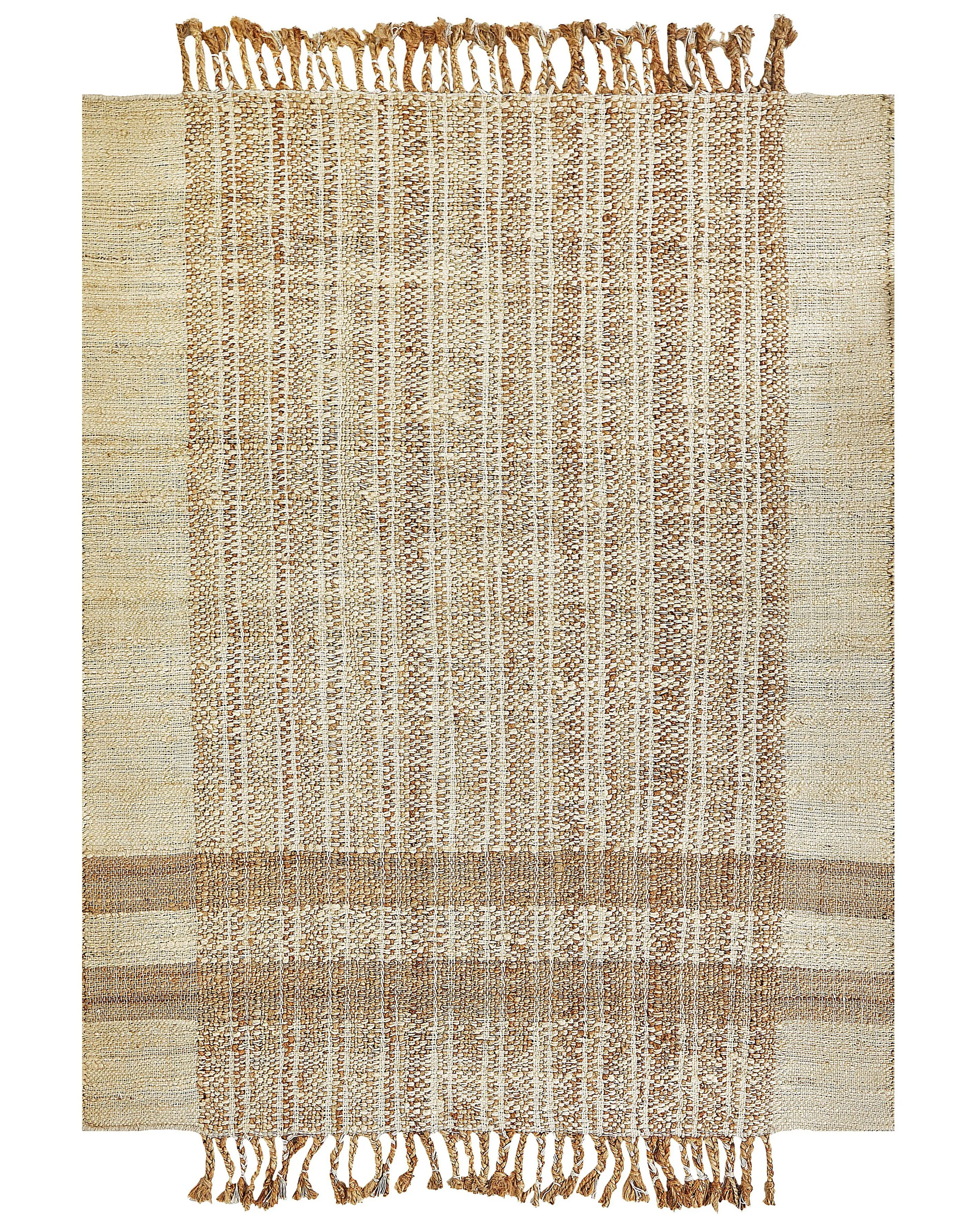 Vloerkleed ORTAOBA Beige 160 x 230 cm Jute