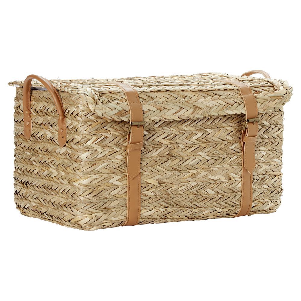 Malle en jute naturelle avec sangles 43x24xH22 cm - TISSIA