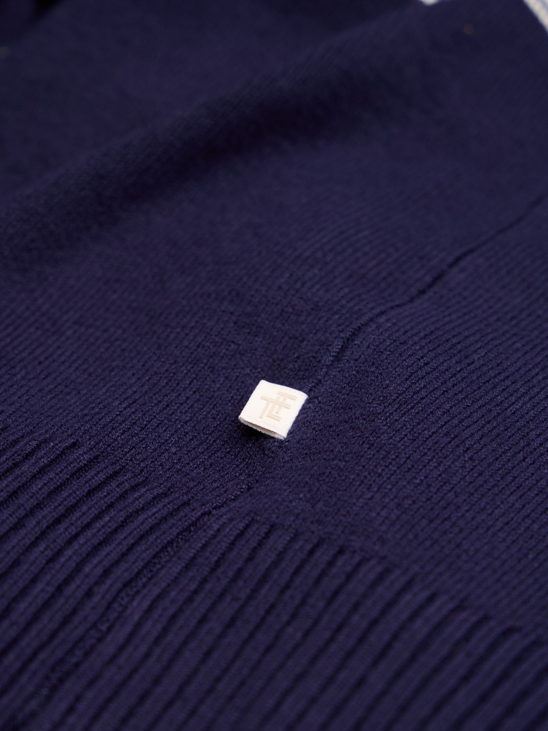 Blauw - The Little Tailor slim fit kersttrui met sneeuwvlokken