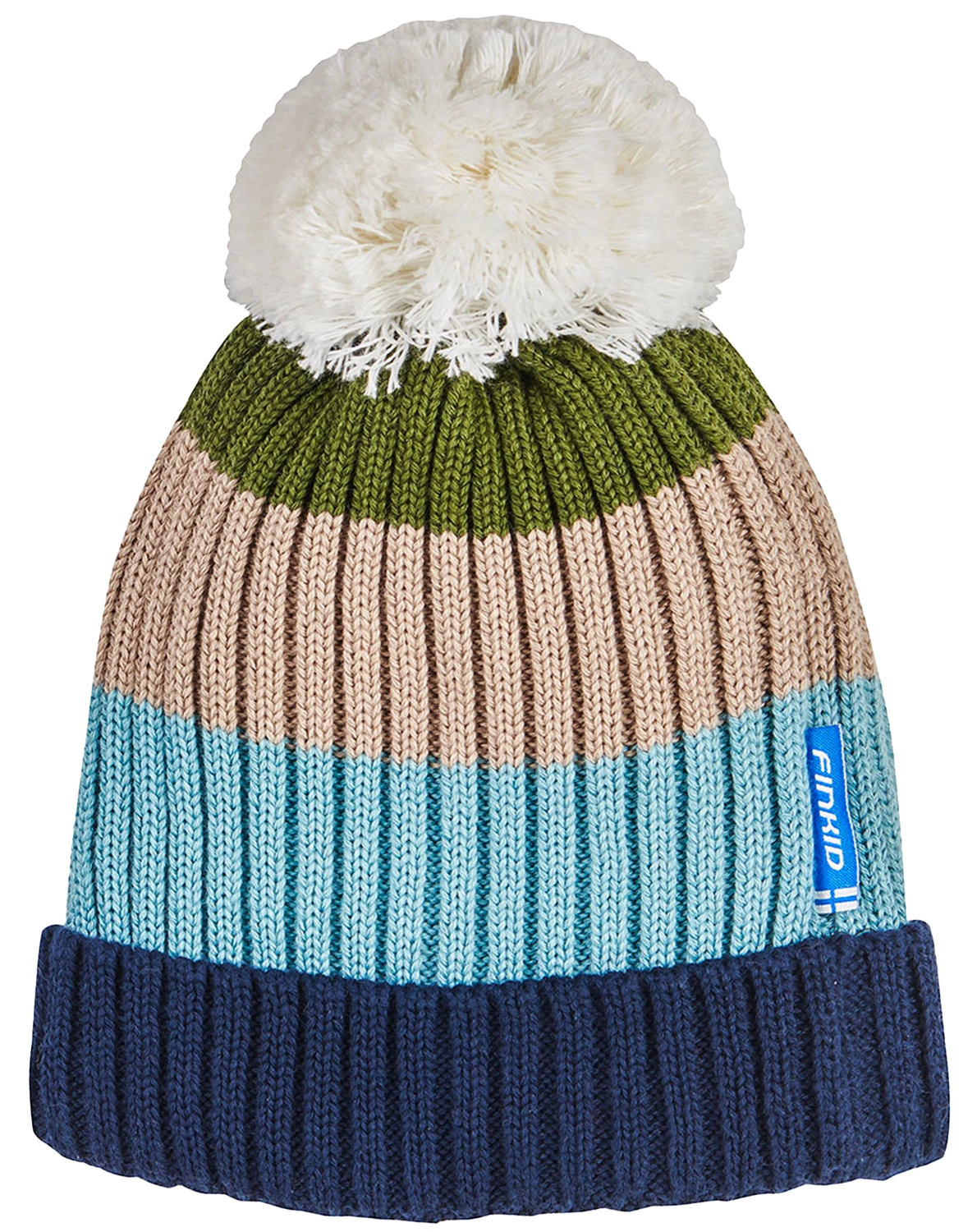 Strickmütze POMPULA in bronze green/navy