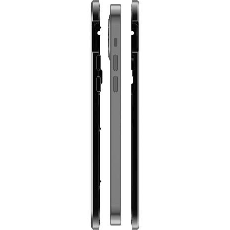Black rock iPhone 13 cover - transparent/sort