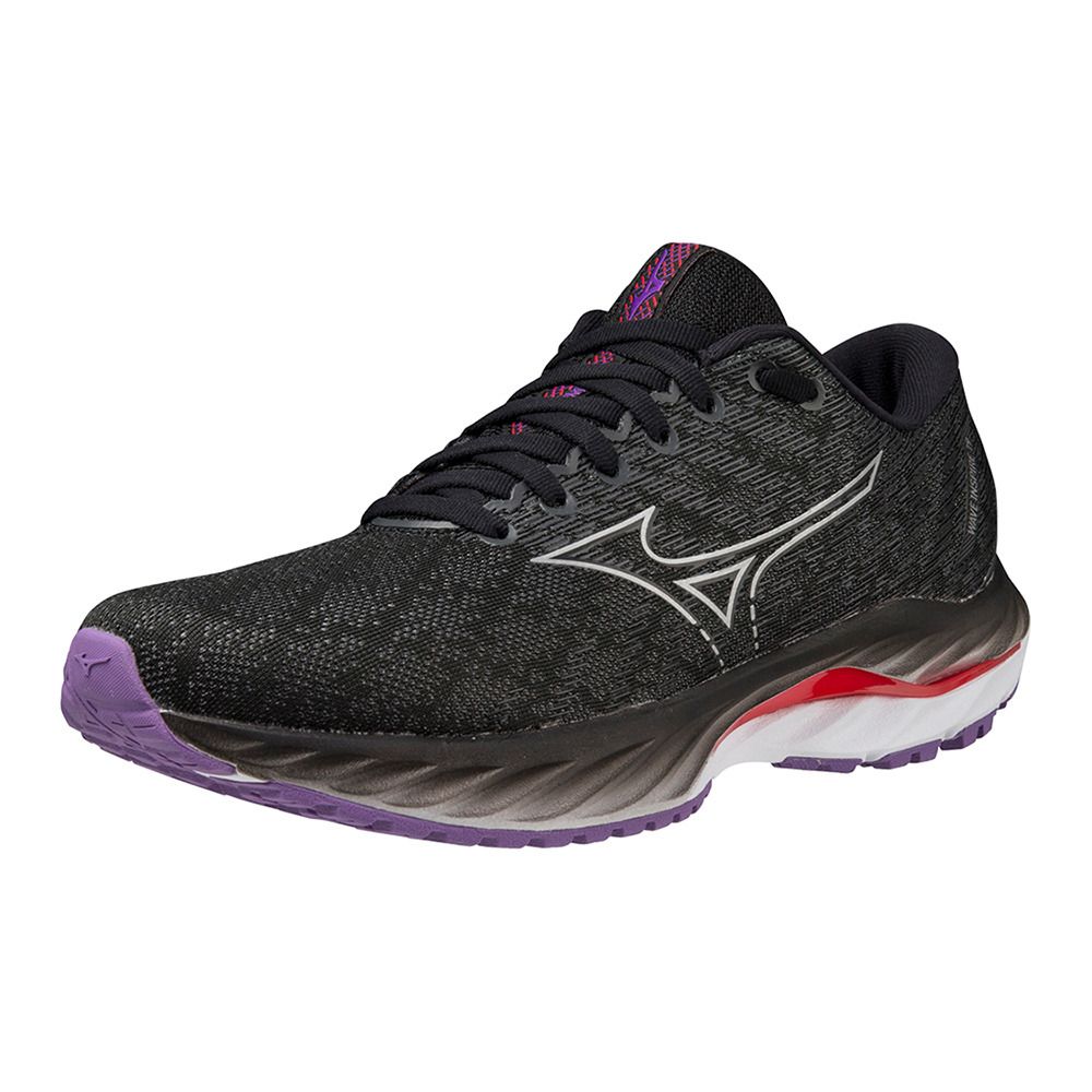 Mizuno WAVE INSPIRE 19 - Chaussures running Femme black/silver/bittersweet