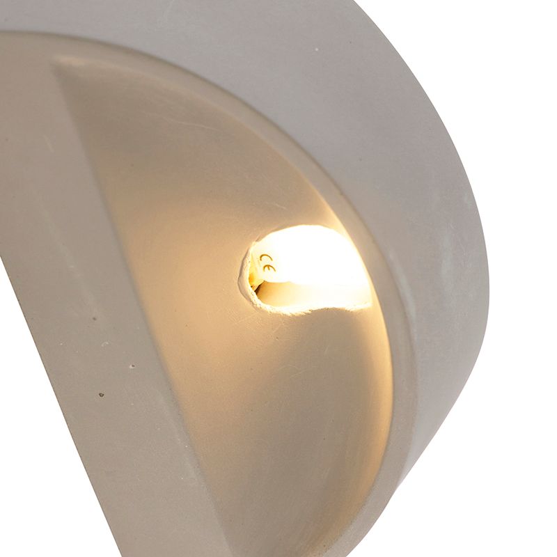 Landelijke wandlamp beton halfrond - Adelaide