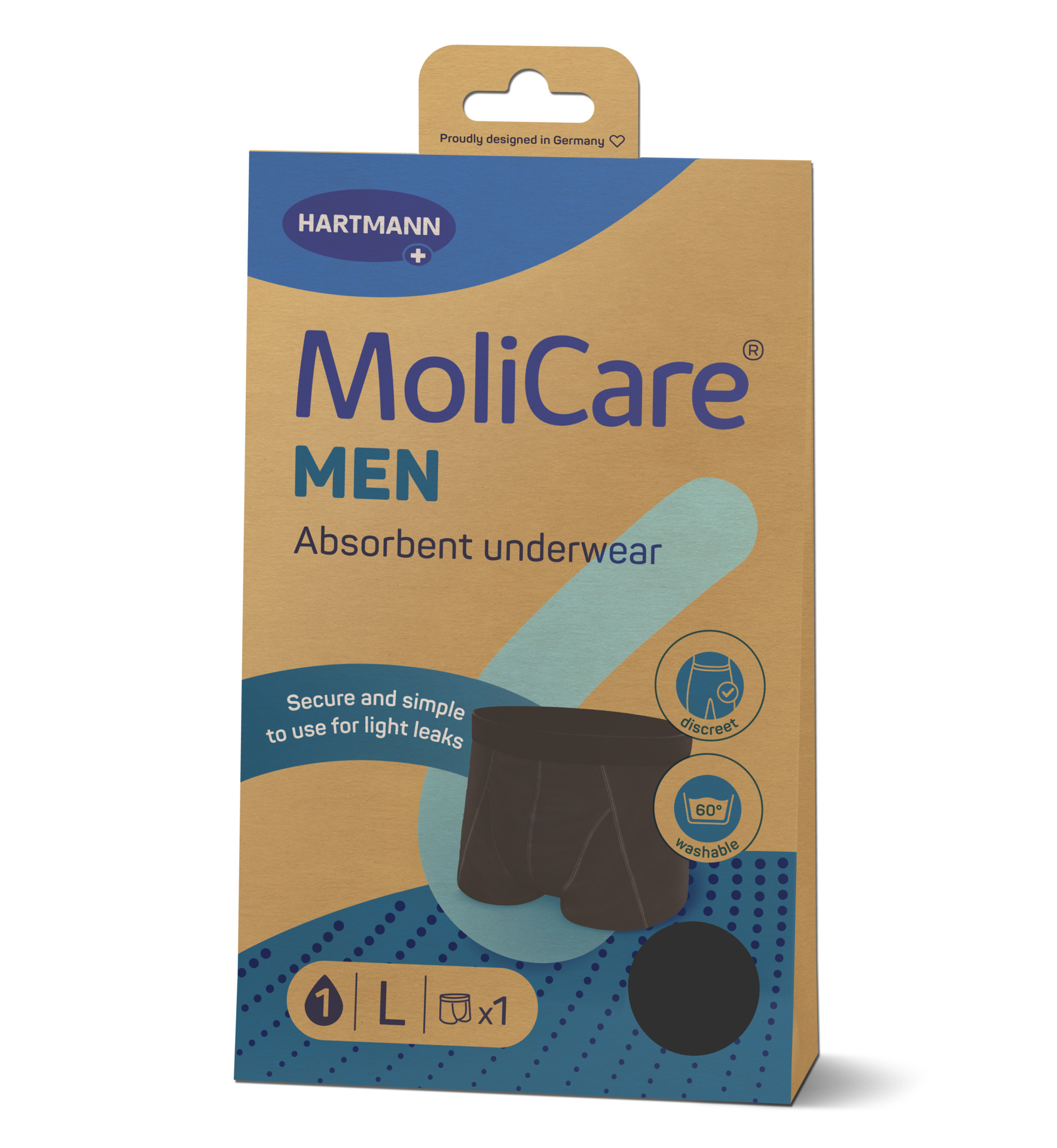 MOLICARE Absorbent Underwear Men<br>1 Stück, Beutel, L, + 5 Pads