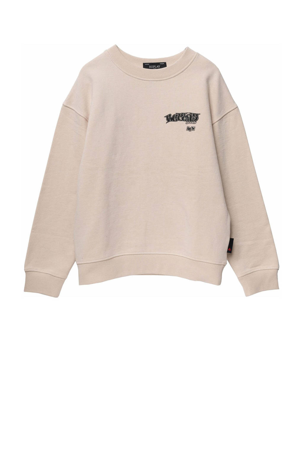 REPLAY sweater met backprint beige