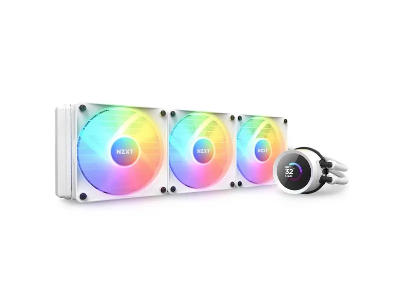 NZXT Kraken 360 RGB - Processors flydende kølesystem - (for: LGA115x Socket, LGA1200, LGA1700, AM4, AM5, sTRX4, TR4) - kobber - 120 mm - hvidmatteret